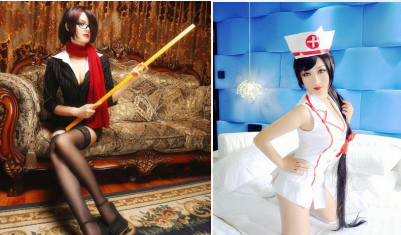 LOL阿卡丽护士装白丝和剑姬女校长黑丝COSPLAY性感图片 你喜欢哪一款